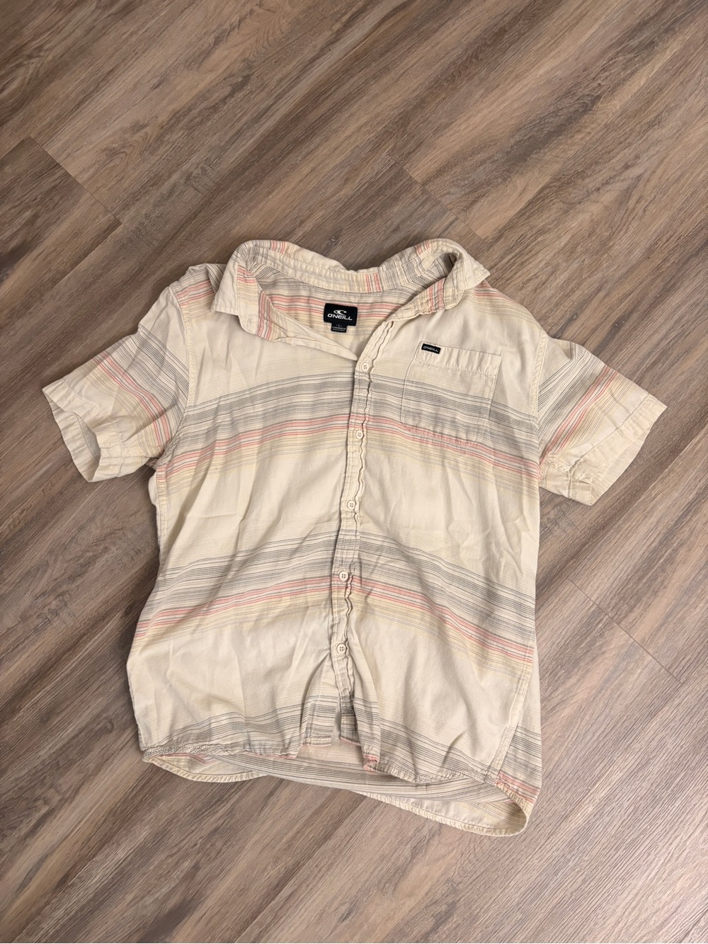 O’neill Men's Cream Short-Sleeve Button-Up Shirt